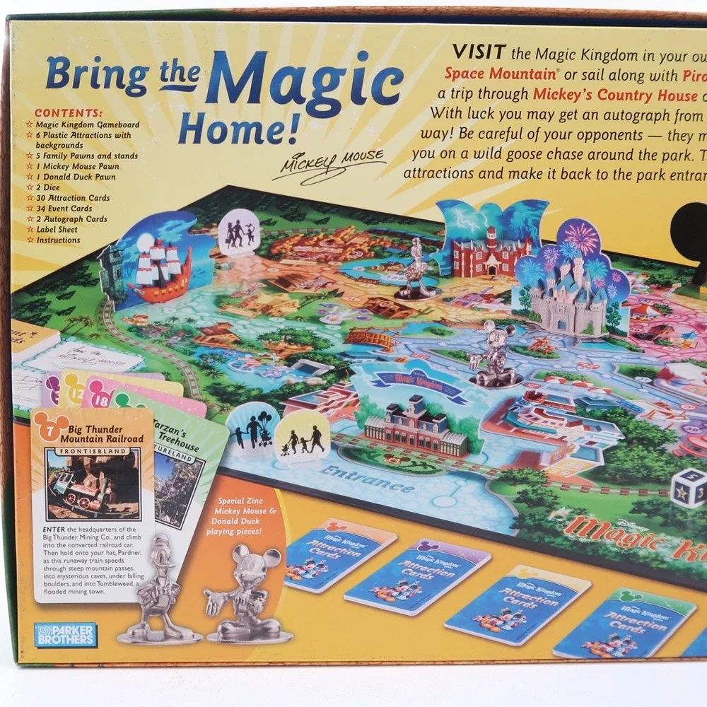 Disney Magic Kingdom Board Game Parker Brothers 2004 Complete Family Mickey